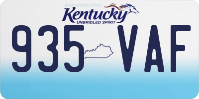 KY license plate 935VAF