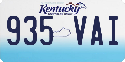 KY license plate 935VAI