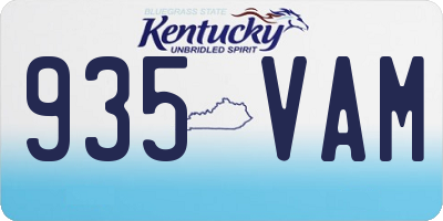 KY license plate 935VAM