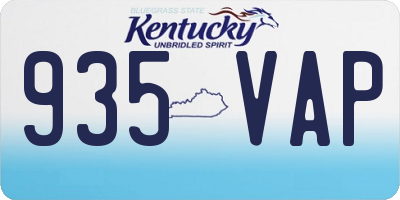 KY license plate 935VAP