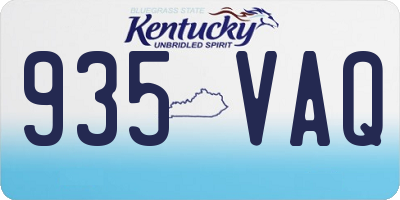 KY license plate 935VAQ