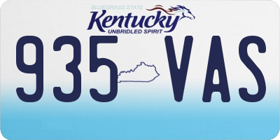 KY license plate 935VAS