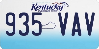 KY license plate 935VAV