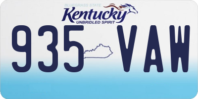 KY license plate 935VAW