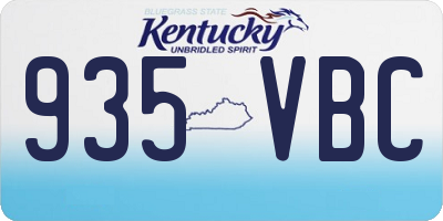 KY license plate 935VBC