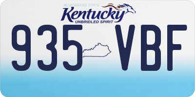 KY license plate 935VBF