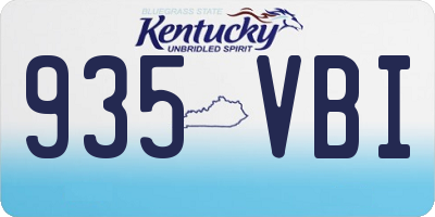 KY license plate 935VBI