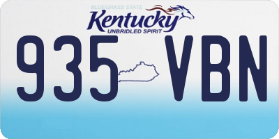 KY license plate 935VBN