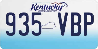 KY license plate 935VBP