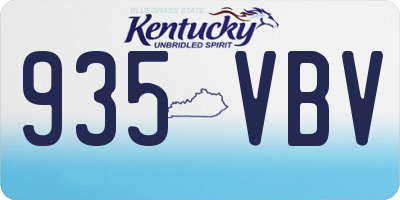 KY license plate 935VBV