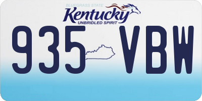 KY license plate 935VBW