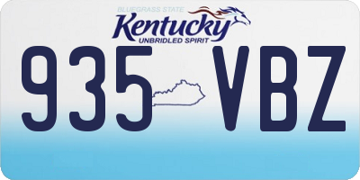 KY license plate 935VBZ