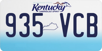 KY license plate 935VCB