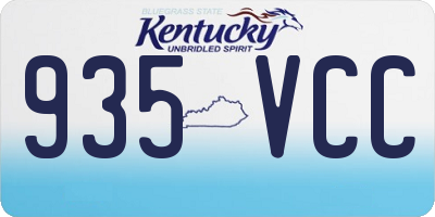 KY license plate 935VCC