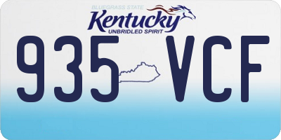 KY license plate 935VCF