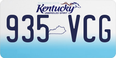 KY license plate 935VCG