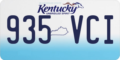 KY license plate 935VCI