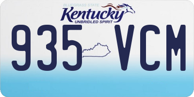 KY license plate 935VCM
