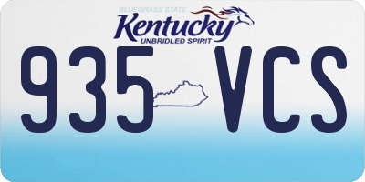 KY license plate 935VCS