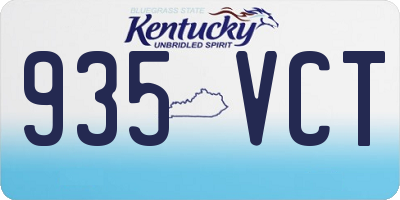 KY license plate 935VCT