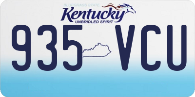 KY license plate 935VCU