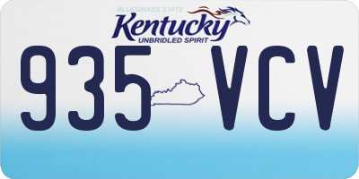 KY license plate 935VCV