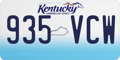 KY license plate 935VCW