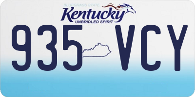 KY license plate 935VCY
