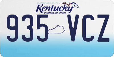 KY license plate 935VCZ