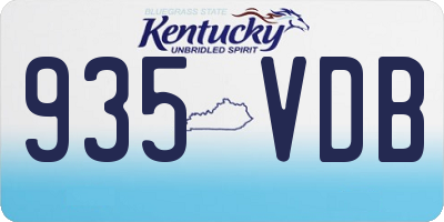 KY license plate 935VDB