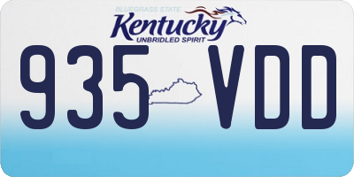KY license plate 935VDD