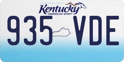 KY license plate 935VDE