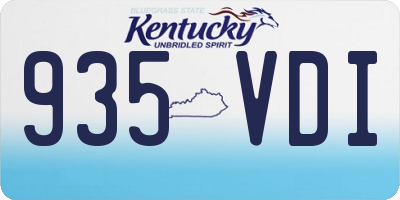 KY license plate 935VDI