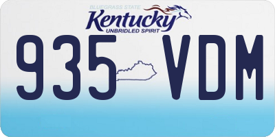 KY license plate 935VDM