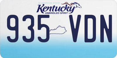 KY license plate 935VDN