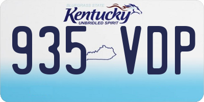 KY license plate 935VDP