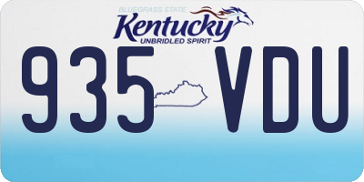 KY license plate 935VDU