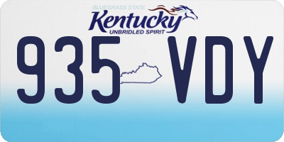KY license plate 935VDY
