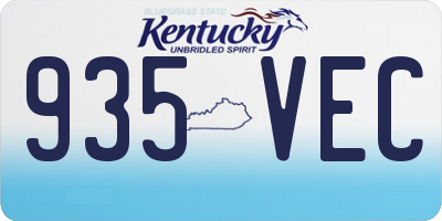 KY license plate 935VEC