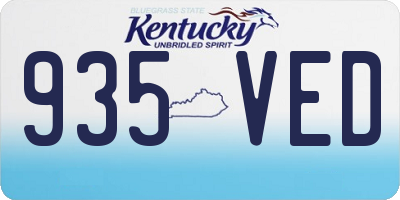 KY license plate 935VED