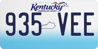 KY license plate 935VEE