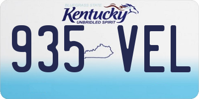 KY license plate 935VEL