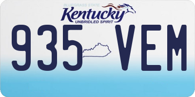 KY license plate 935VEM