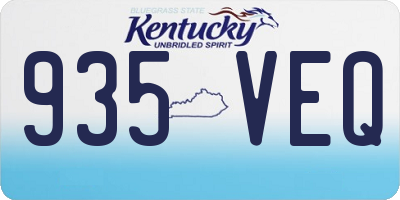 KY license plate 935VEQ