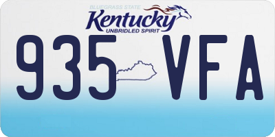KY license plate 935VFA