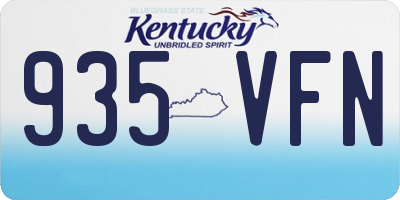 KY license plate 935VFN