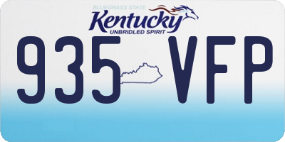 KY license plate 935VFP