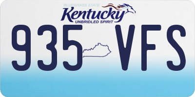 KY license plate 935VFS