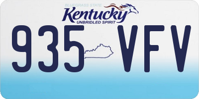 KY license plate 935VFV