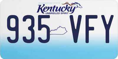 KY license plate 935VFY